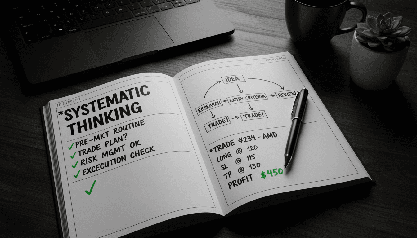 Trading journal with systematic decision-making framework