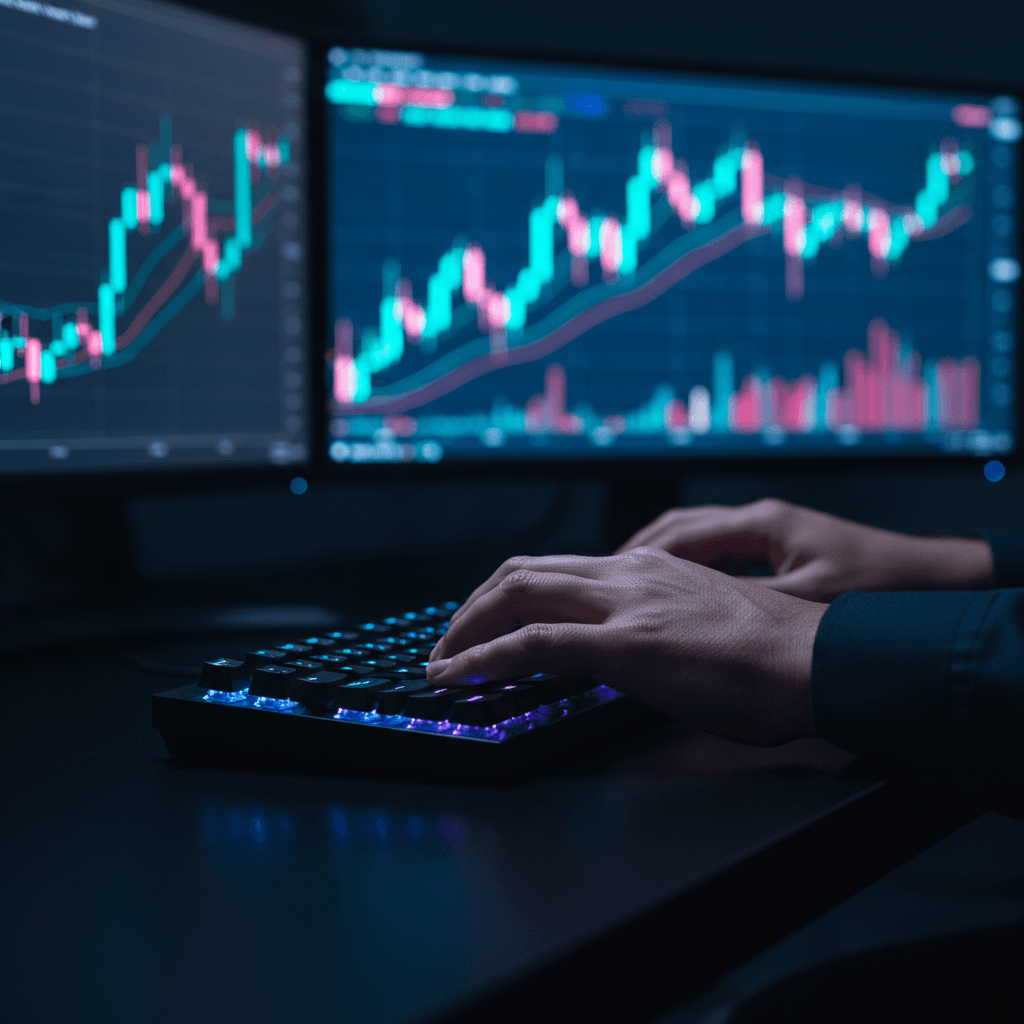 Market structure chart on trading monitor